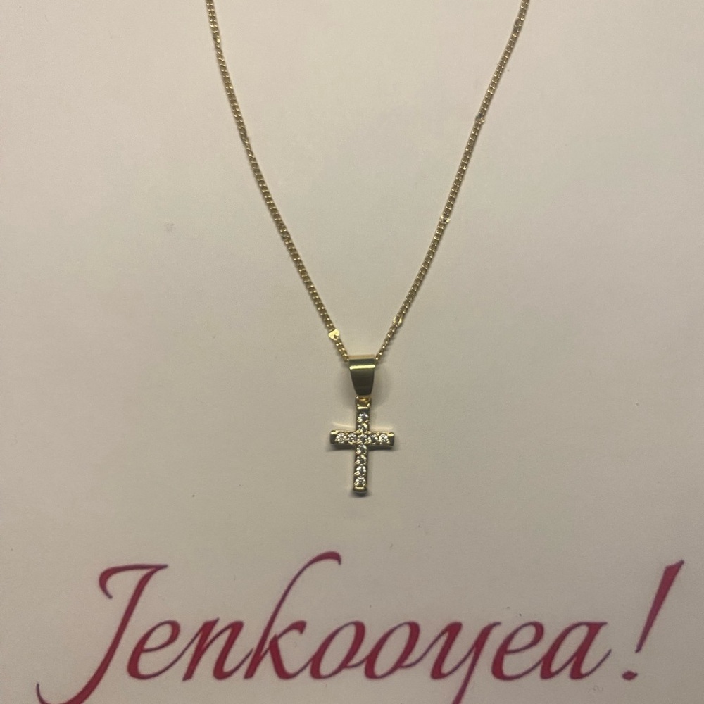 Gold Cross Pendant Necklace
